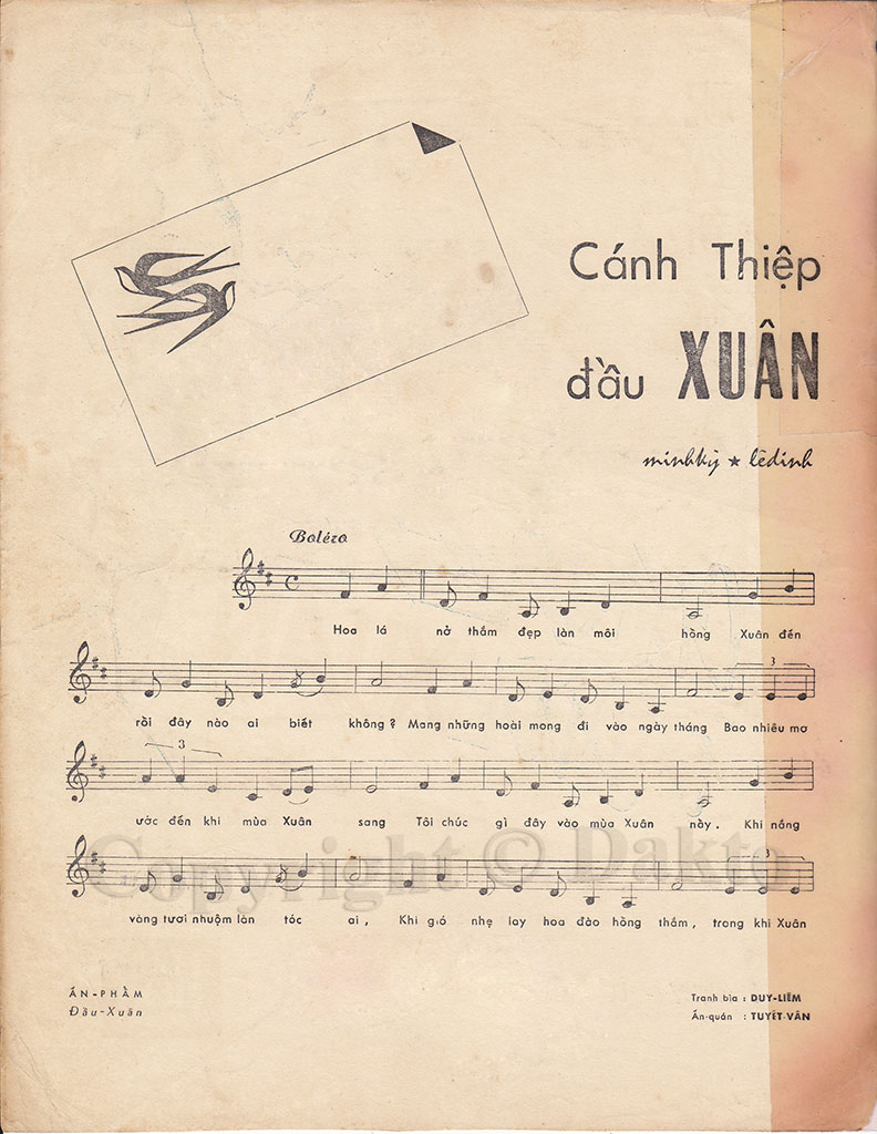Sheet nhạc bài Cánh thiệp đầu xuân - Hợp Âm Việt